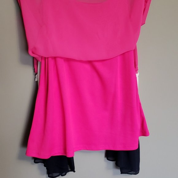 COCO BIANCO TRI-COLORED COLD SHOULDER BLOUSE - Picture 6 of 8